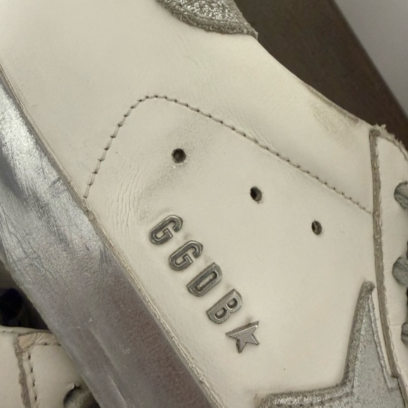 Golden Goose White and Silver Star Sneakers - Picture 11 of 16